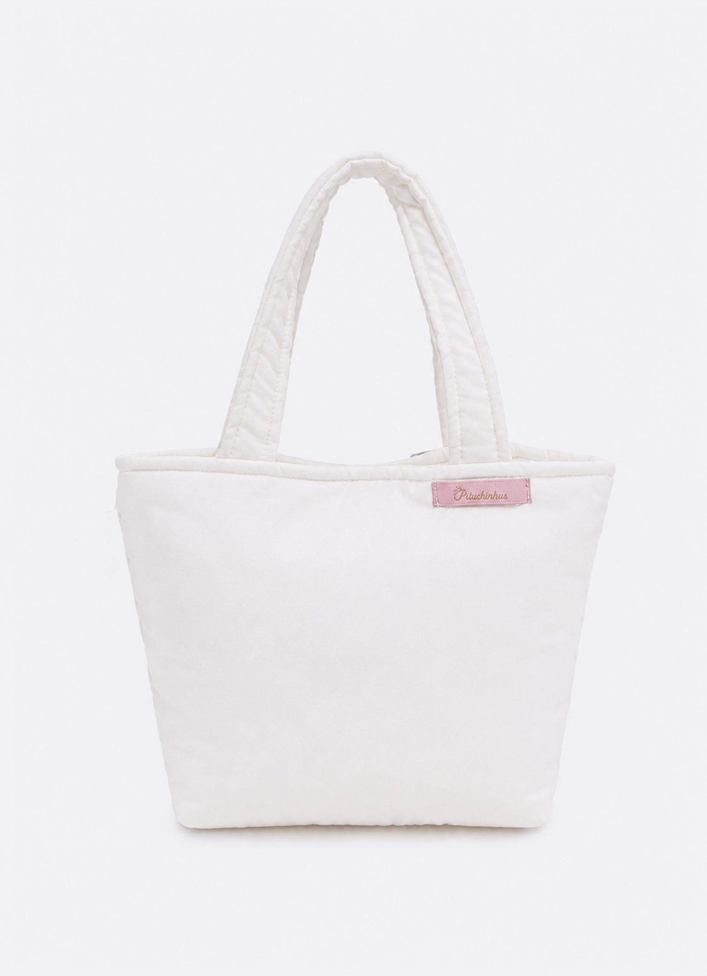 Bolsa Puffer Tricoline Flores Tule