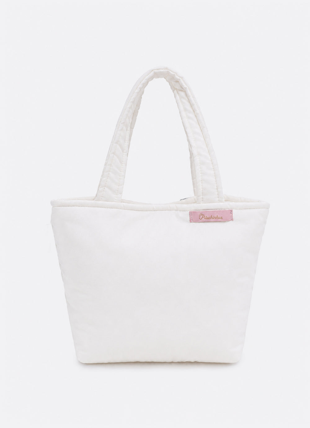 Bolsa Puffer Tricoline Flores Tule
