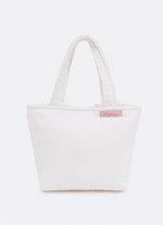 Bolsa Puffer Tricoline Flores Tule
