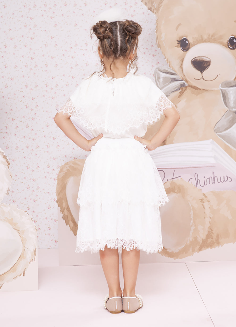 Saia Short Renda Babados
