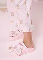 Sandália Clogs Laço Puffer Ursinha