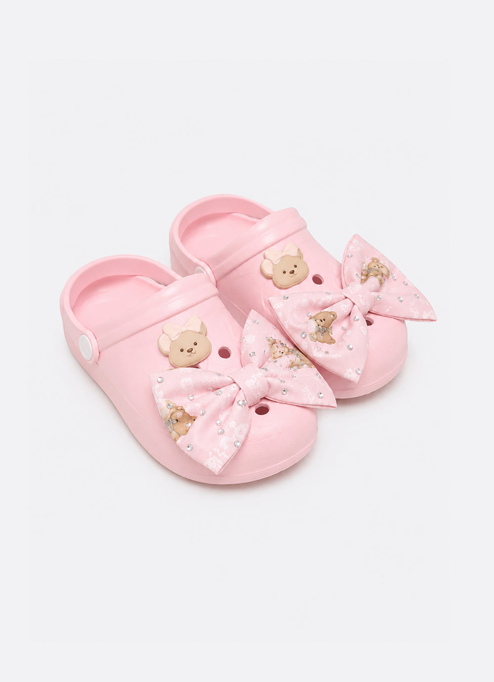 Sandália Clogs Laço Puffer Ursinha