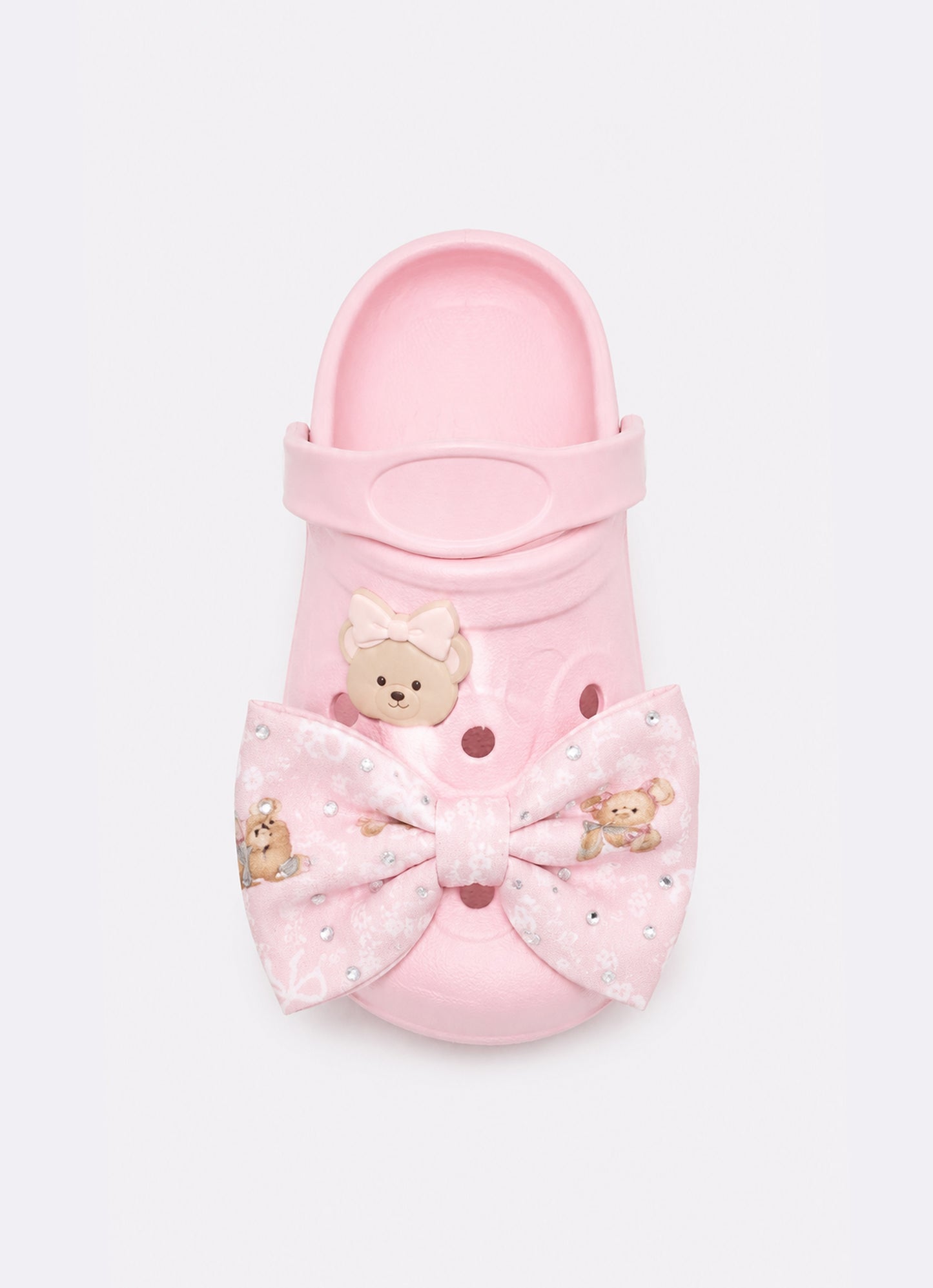Sandália Clogs Laço Puffer Ursinha