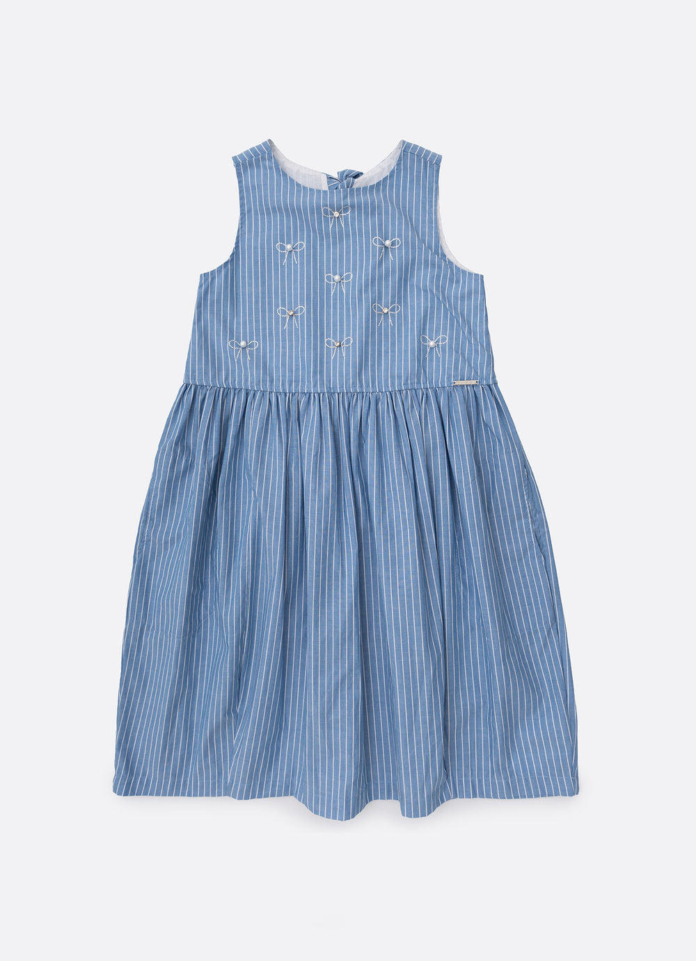 Vestido Algodão Listrado Lacinhos