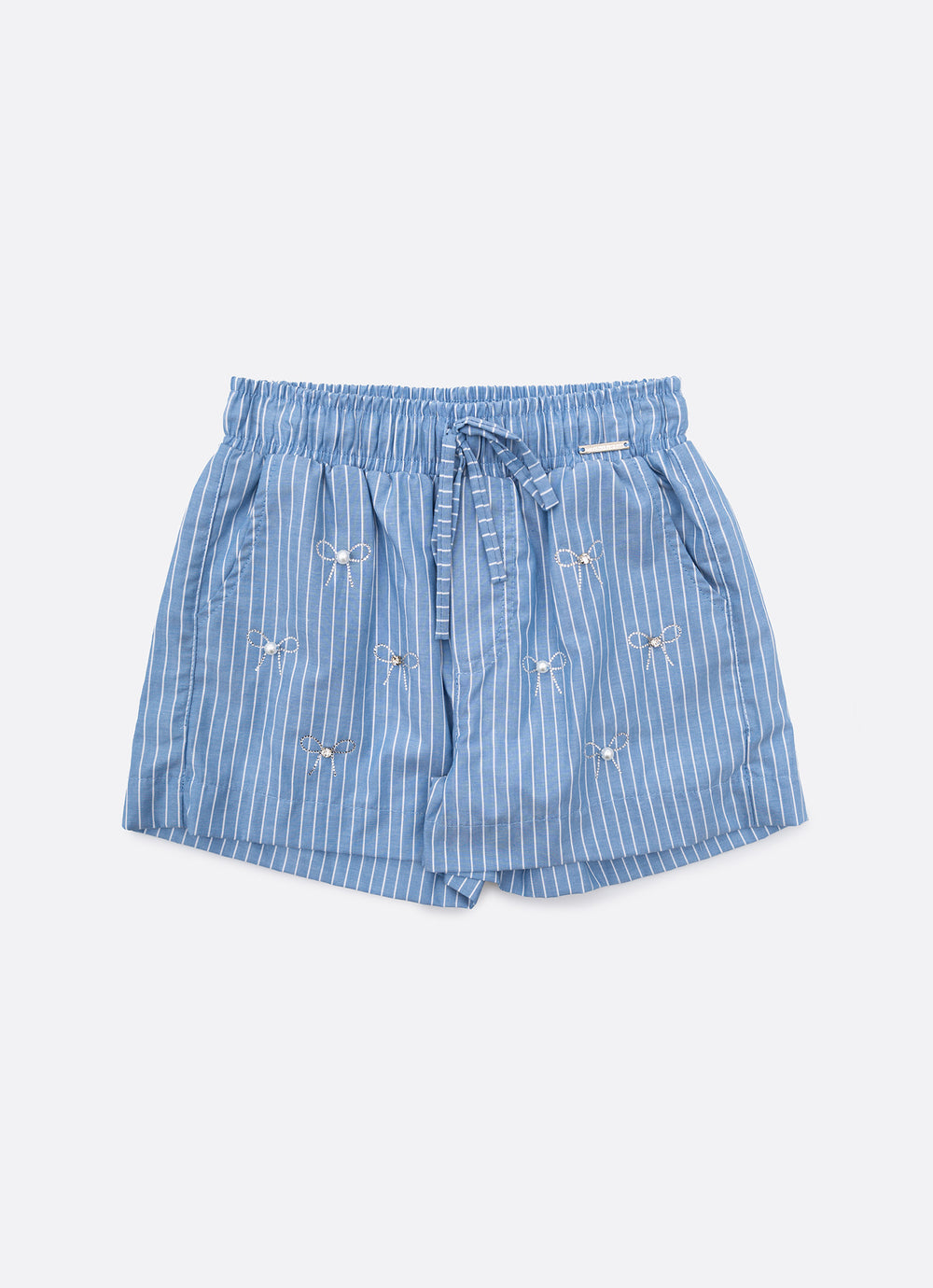 Short Algodão Listrado Lacinhos