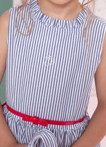 Vestido Algodão Listrado com Cinto