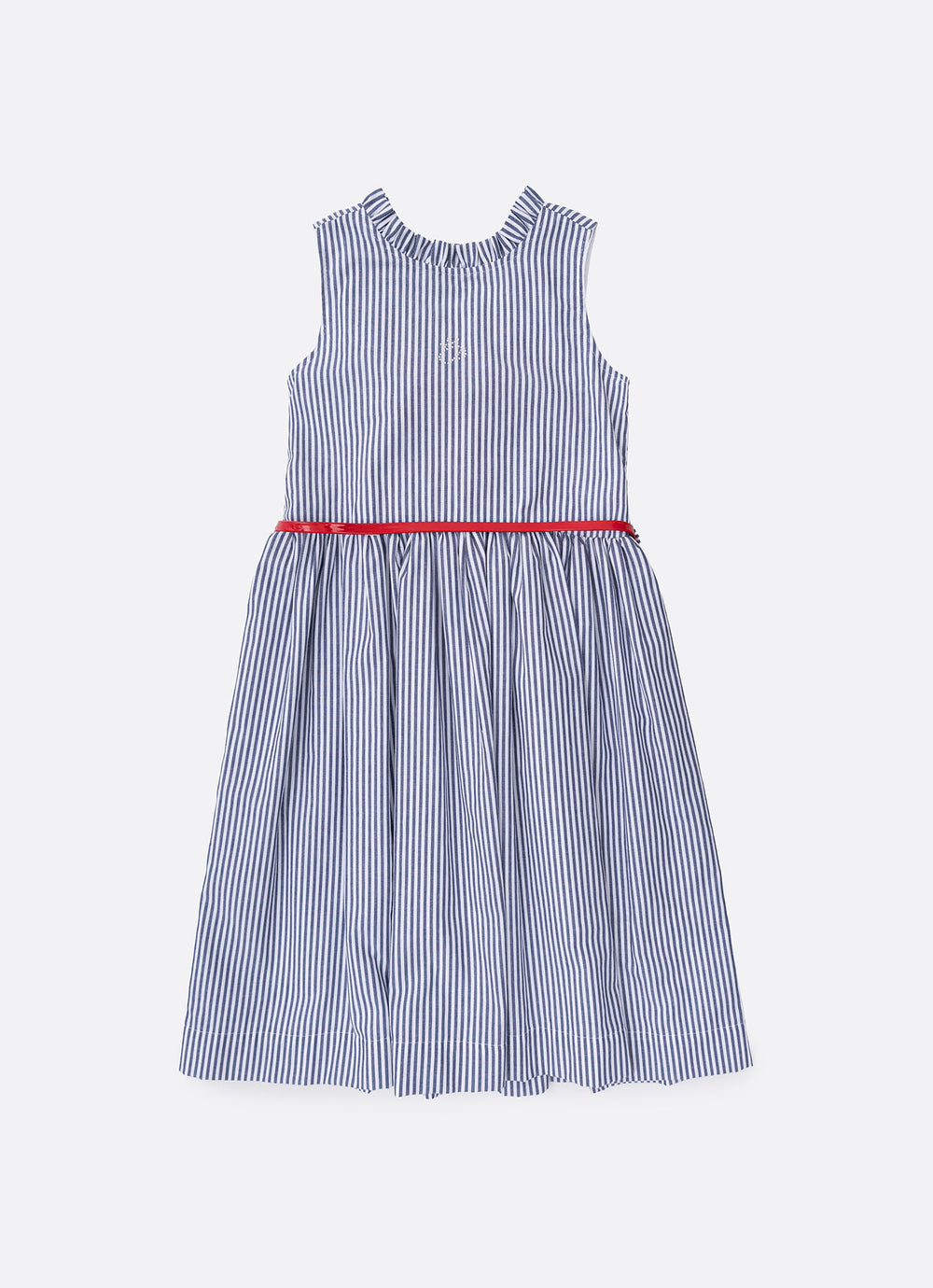 Vestido Algodão Listrado com Cinto
