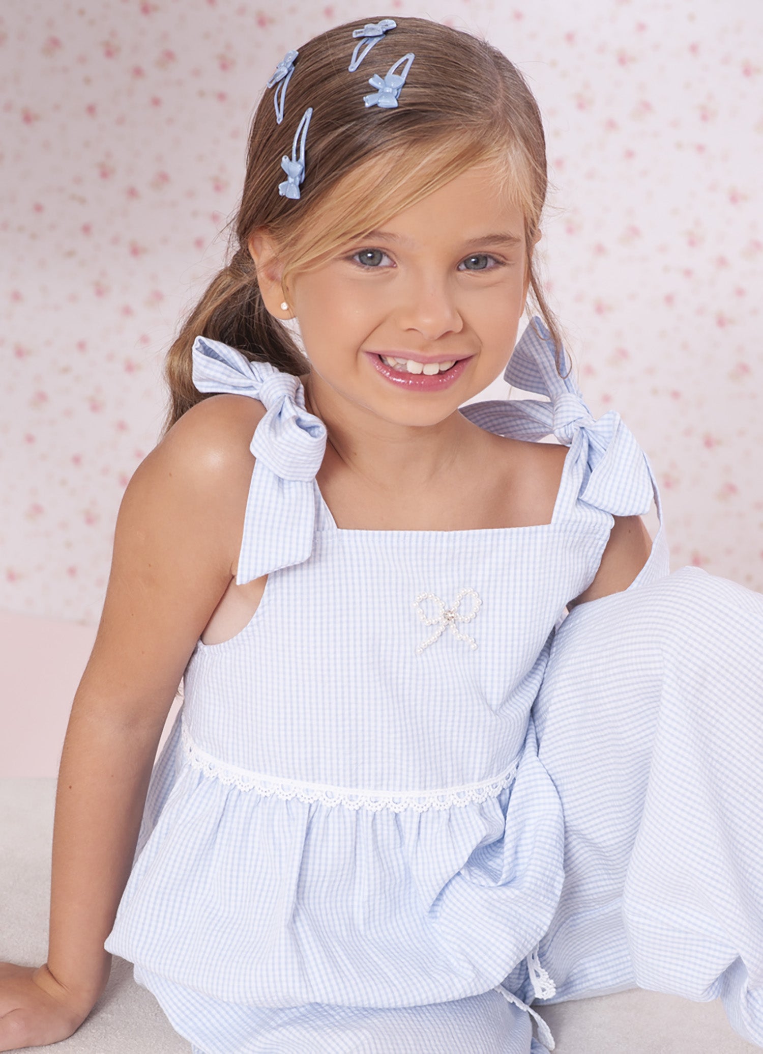 Blusa Algodão Xadrez Balonê