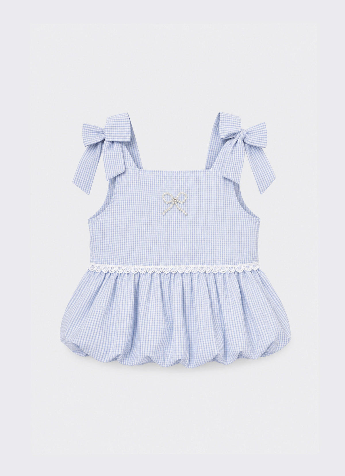 Blusa Algodão Xadrez Balonê
