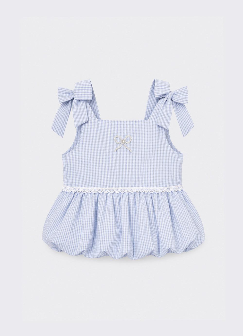 Blusa Algodão Xadrez Balonê