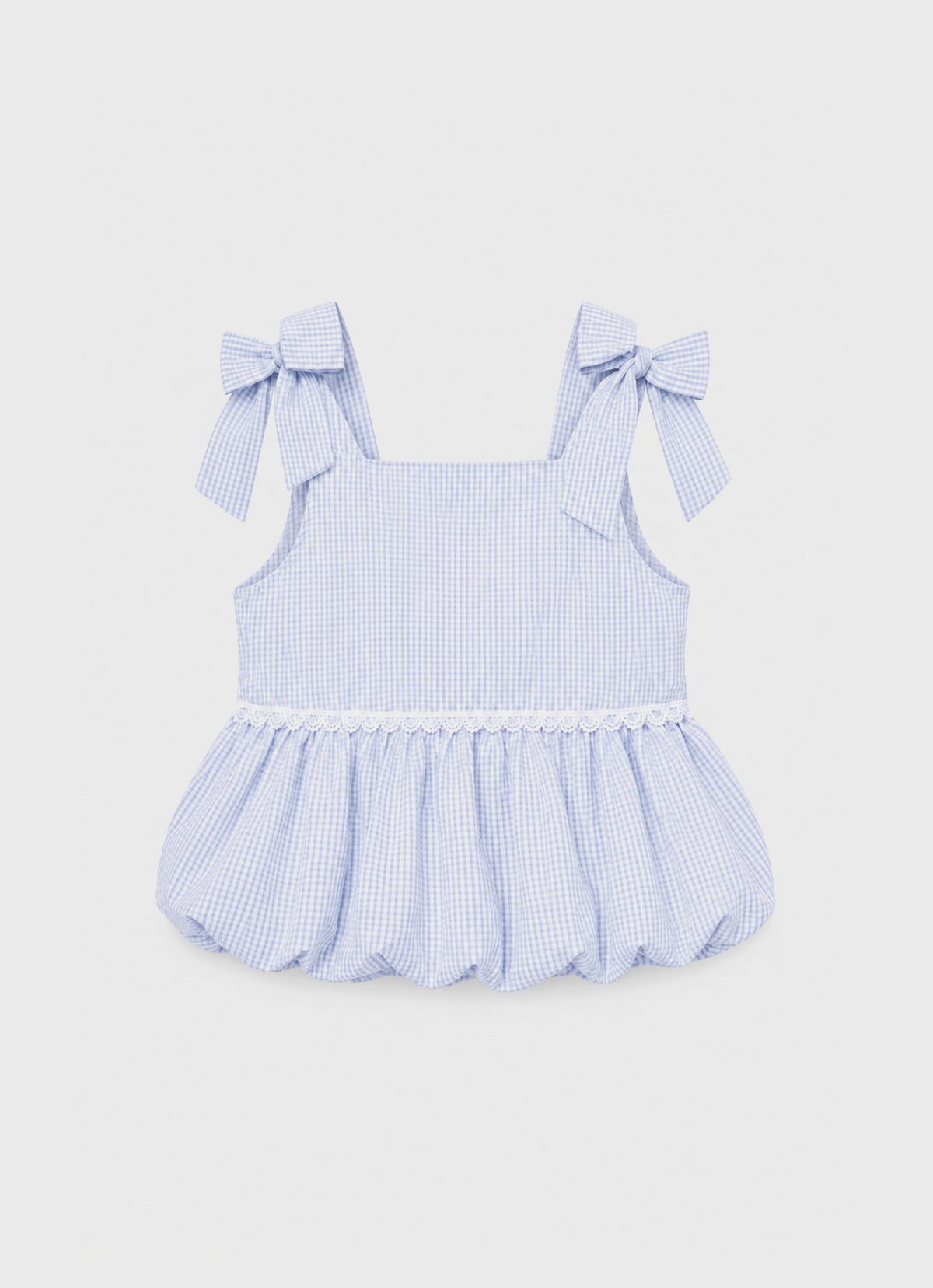 Blusa Algodão Xadrez Balonê