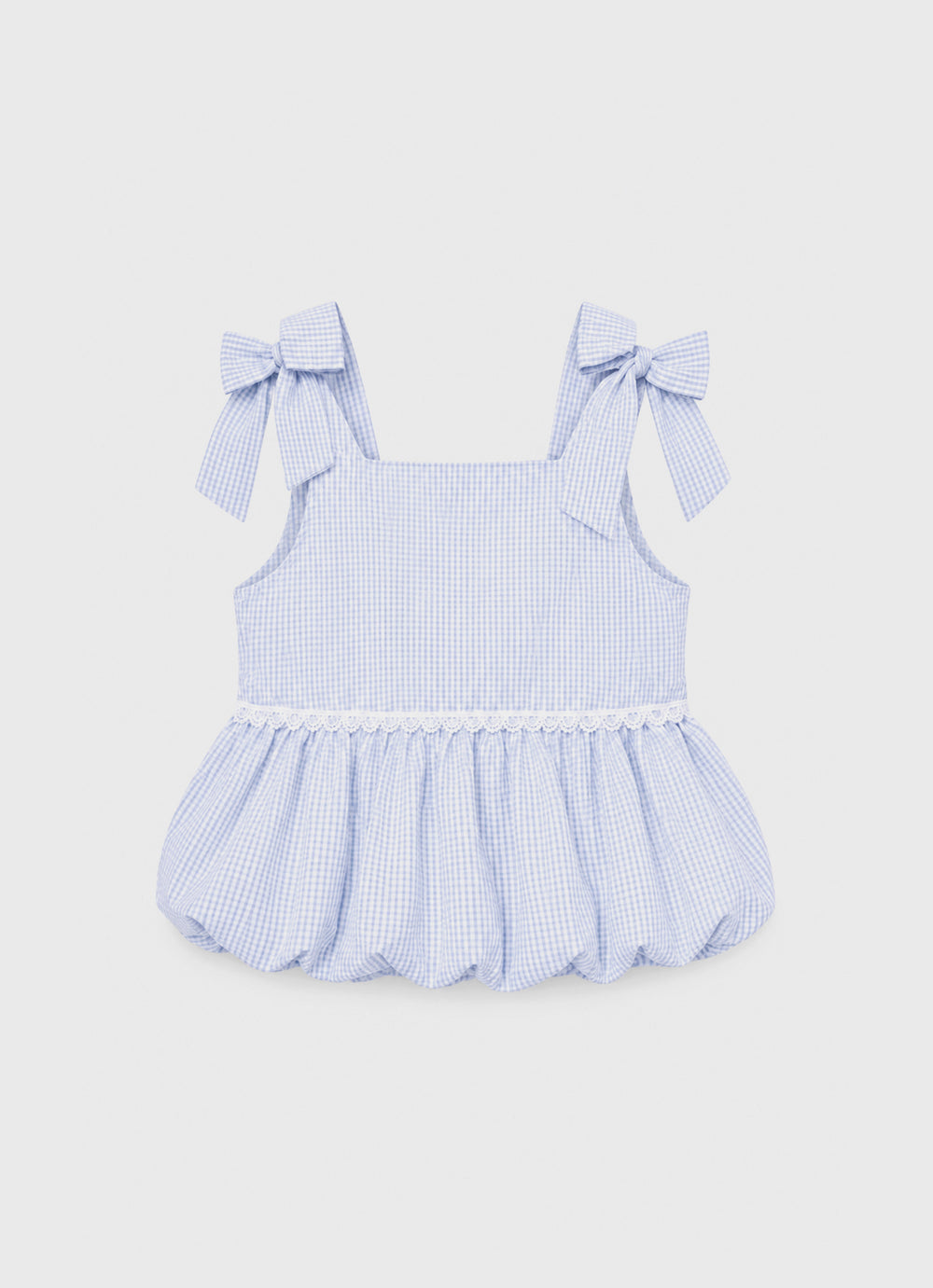 Blusa Algodão Xadrez Balonê