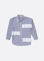 Maxi Camisa Algodão Listrado Broderi