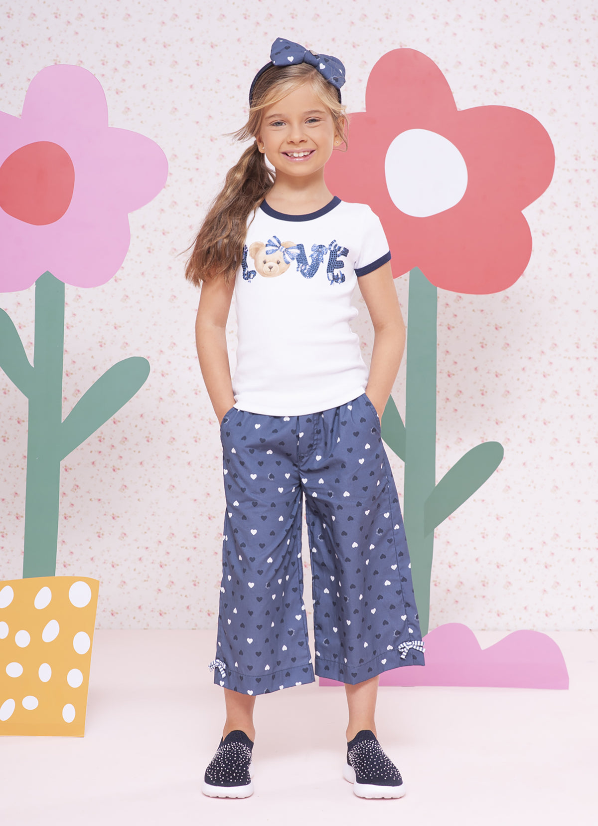 Calça Pantacourt Algodão Estampada