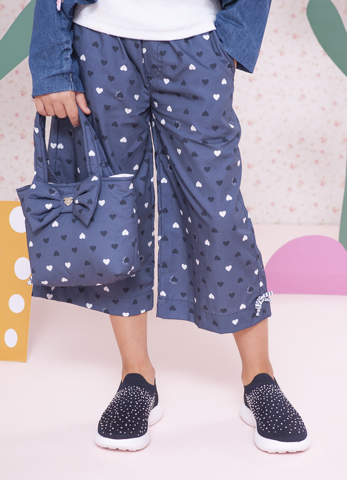 Calça Pantacourt Algodão Estampada