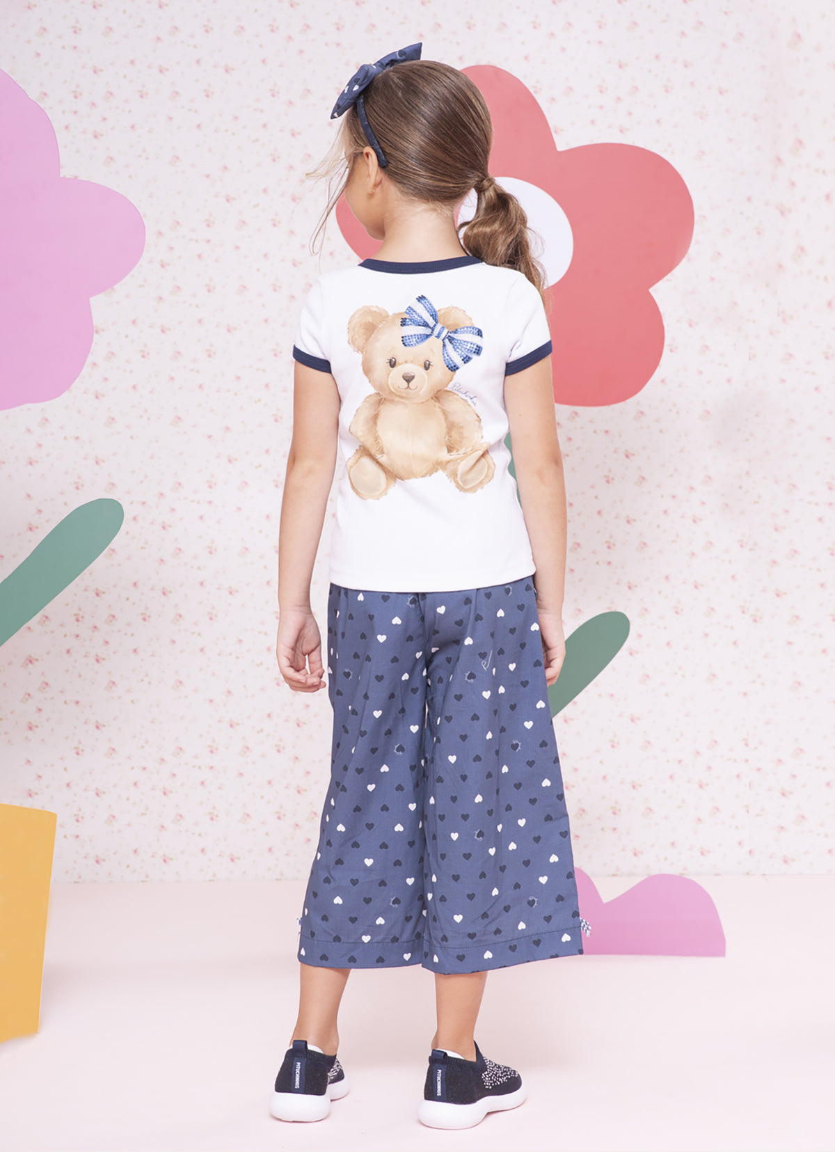 Calça Pantacourt Algodão Estampada