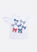Blusa Cotton Serigrafia Multi Laços Bordados