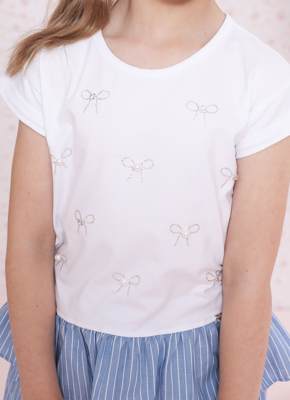 Blusa Cotton Babado AlgodãoListrado