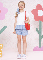 Blusa Cotton Babado AlgodãoListrado