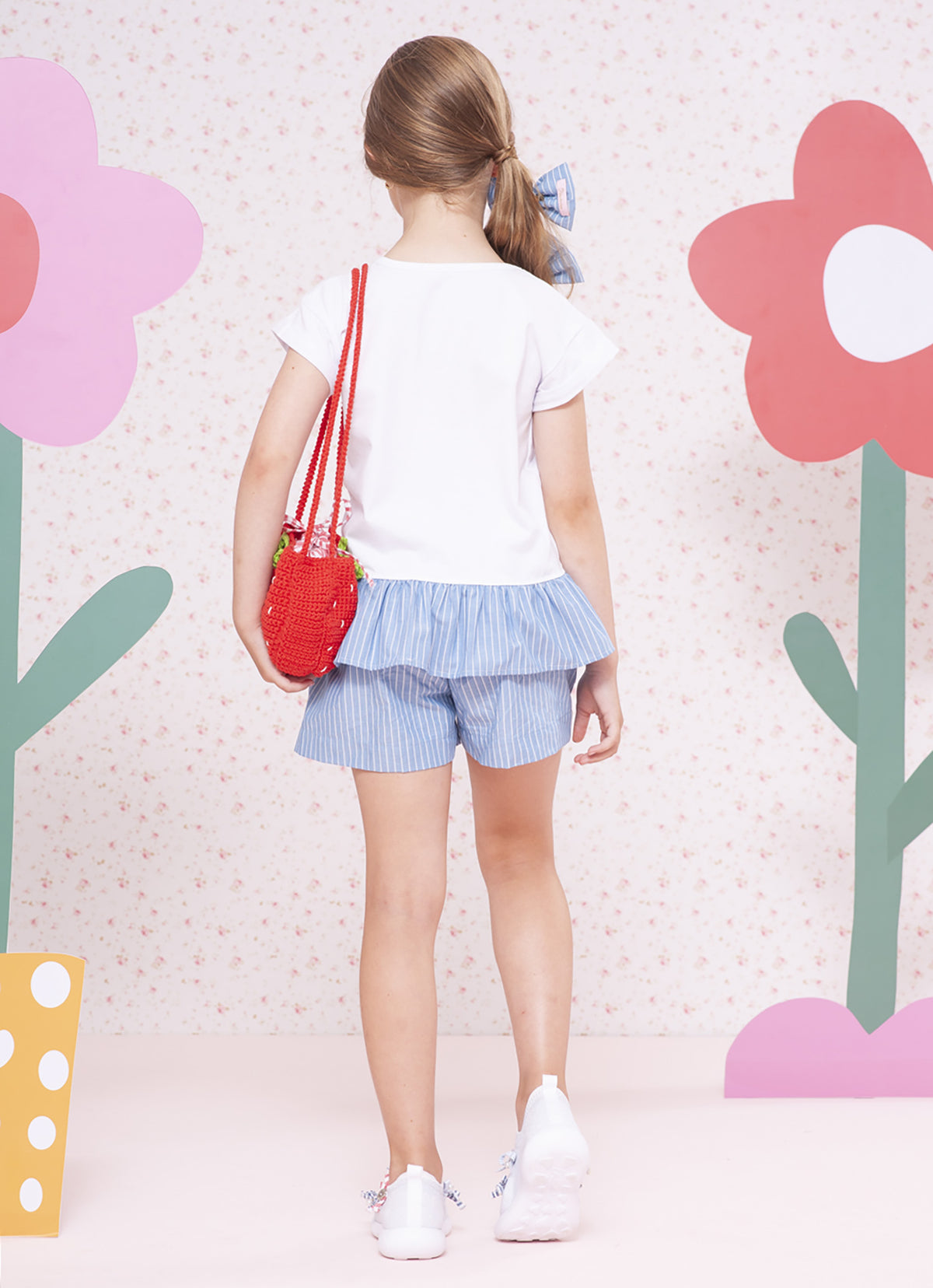 Blusa Cotton Babado AlgodãoListrado