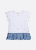 Blusa Cotton Babado AlgodãoListrado