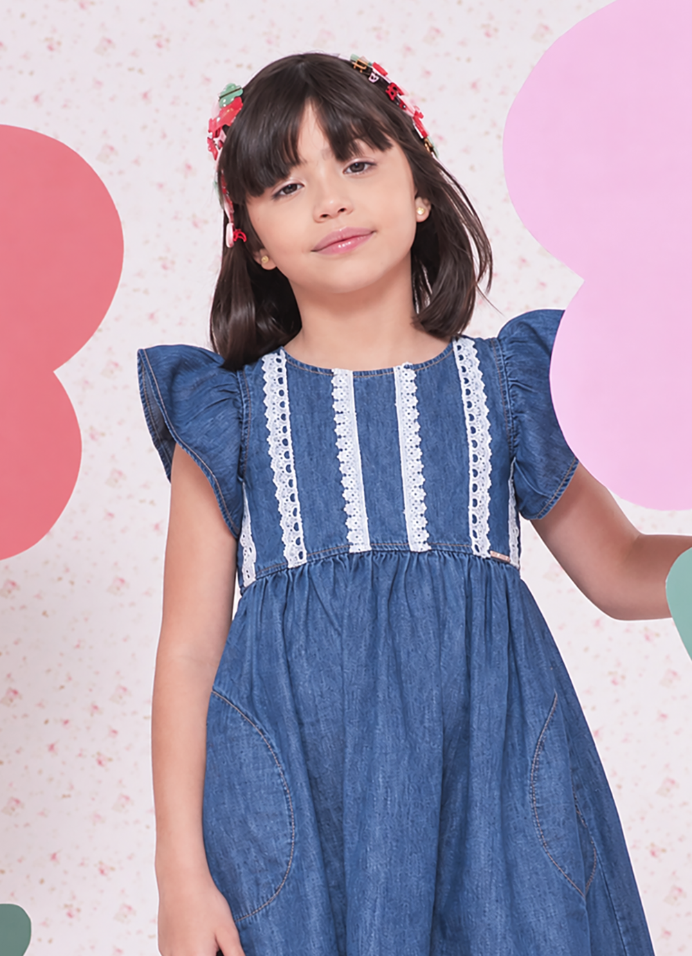Vestido Jeans Fino Rendinhas