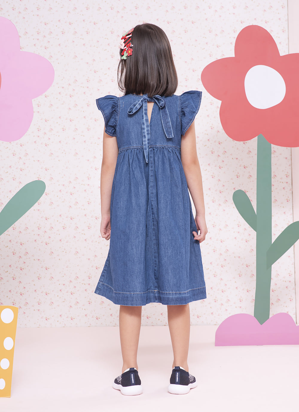 Vestido Jeans Fino Rendinhas