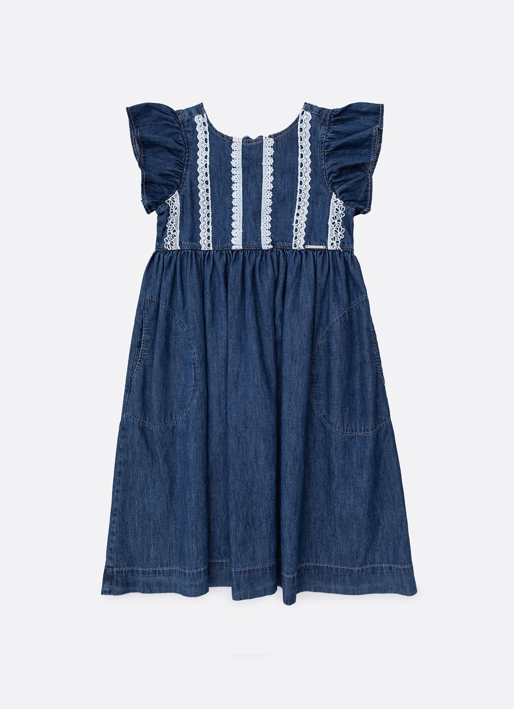 Vestido Jeans Fino Rendinhas