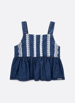Blusa Jeans Fino Rendinhas