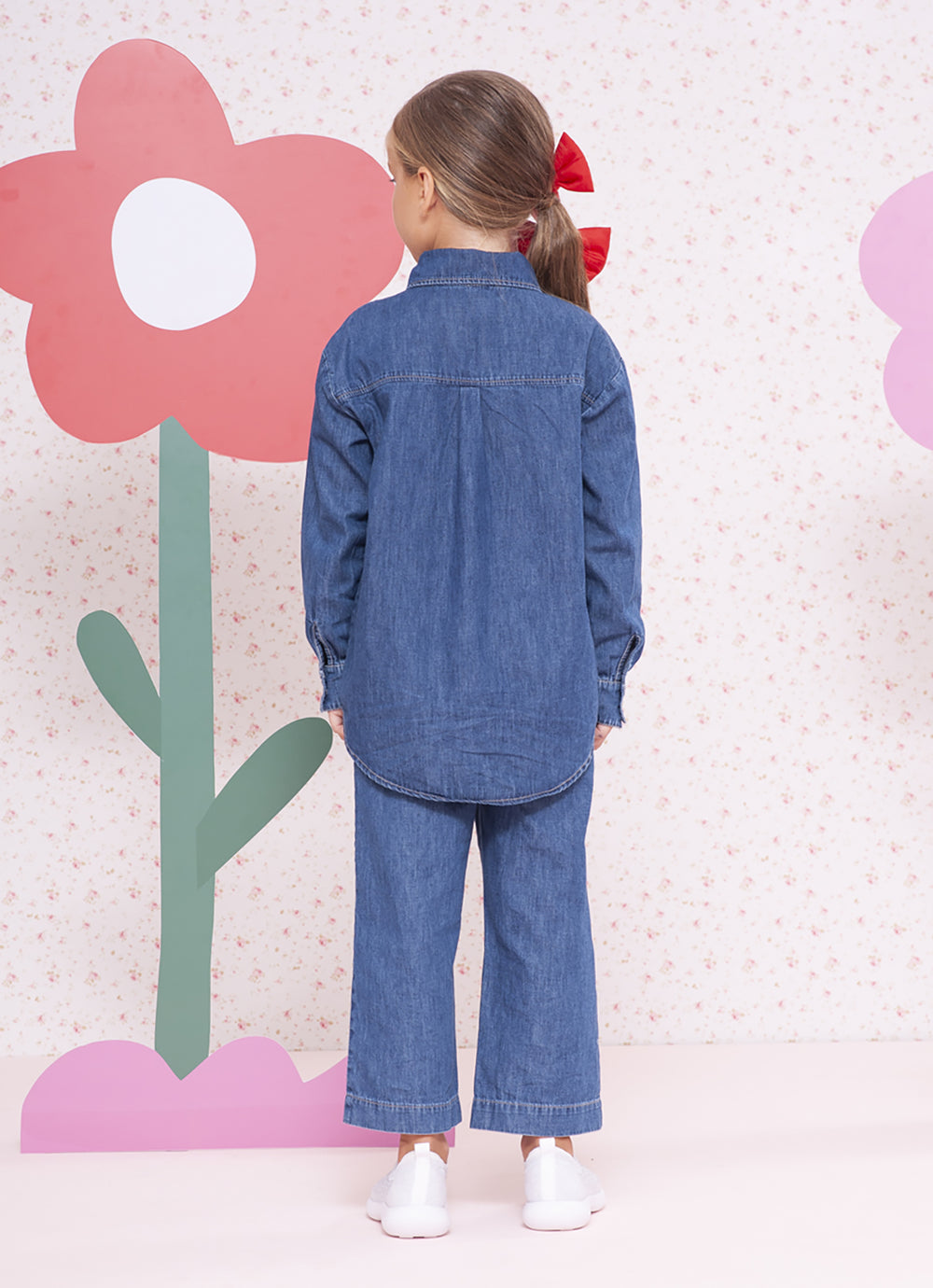 Camisa Jeans Fino Rendinhas