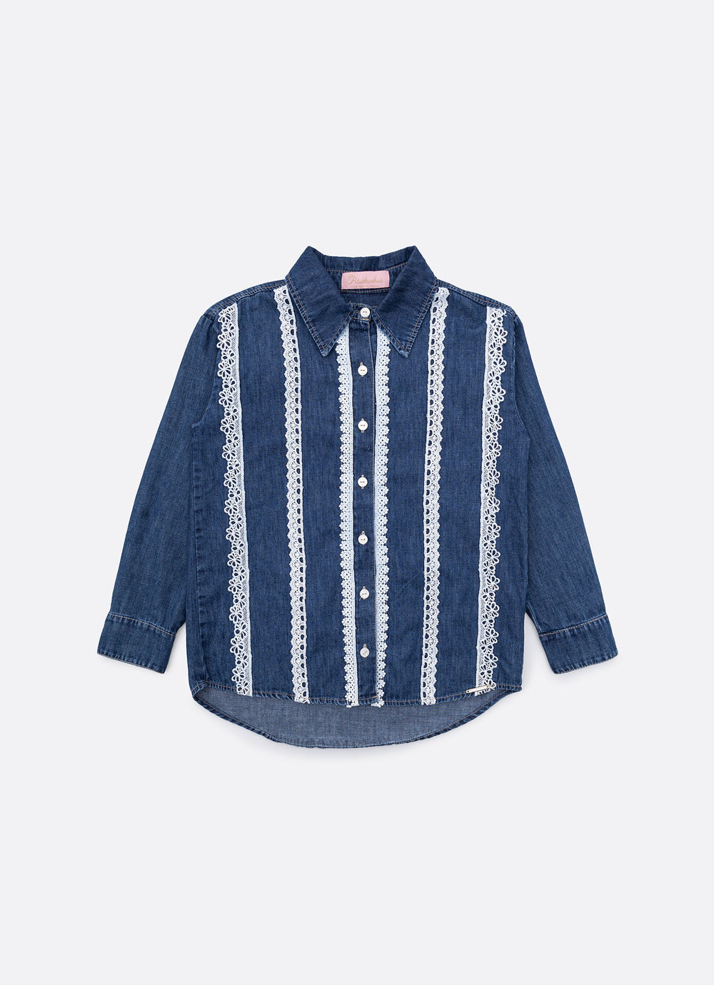 Camisa Jeans Fino Rendinhas