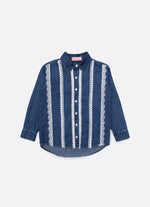 Camisa Jeans Fino Rendinhas