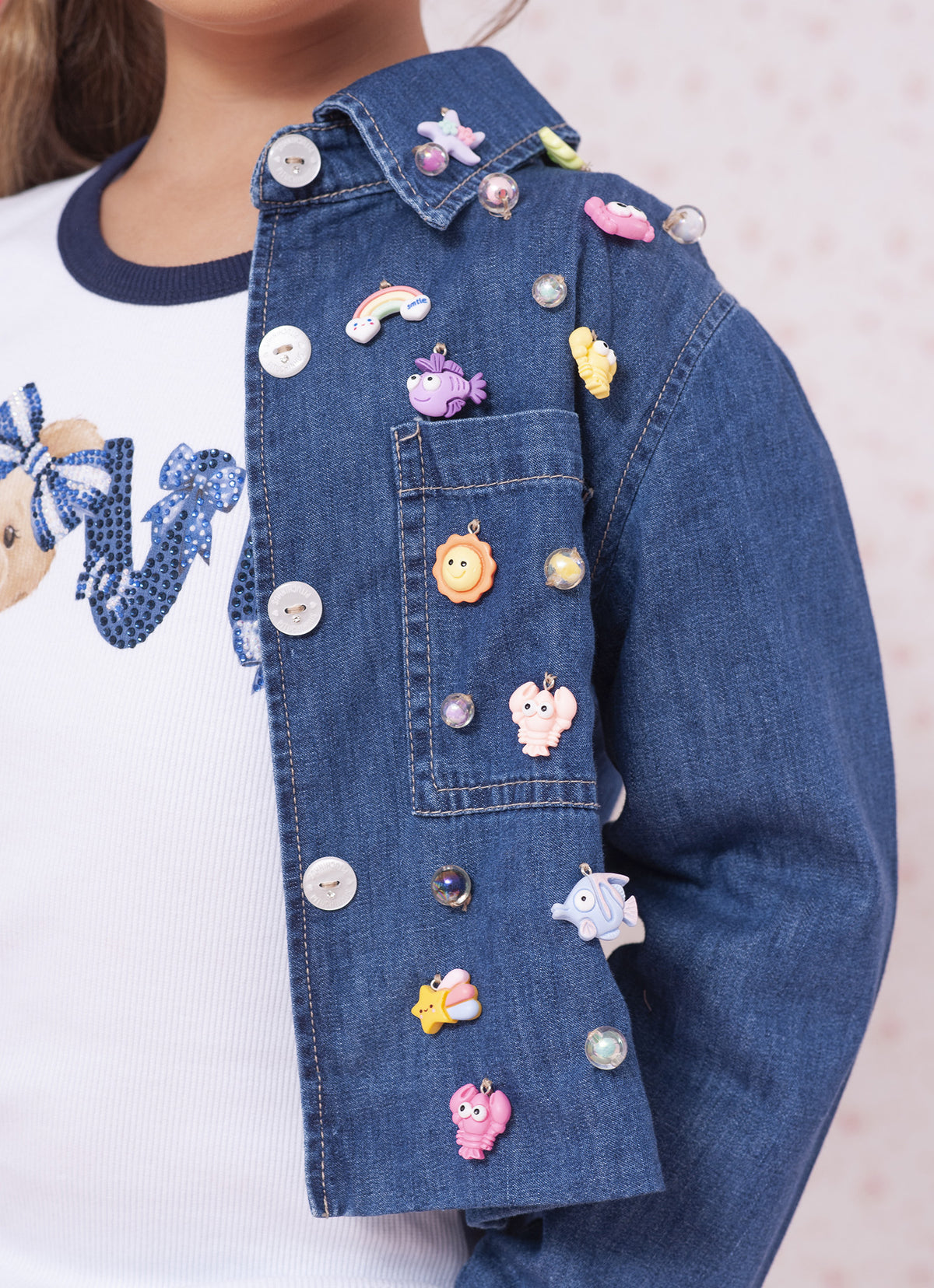 Jaqueta Jeans Fino Charms