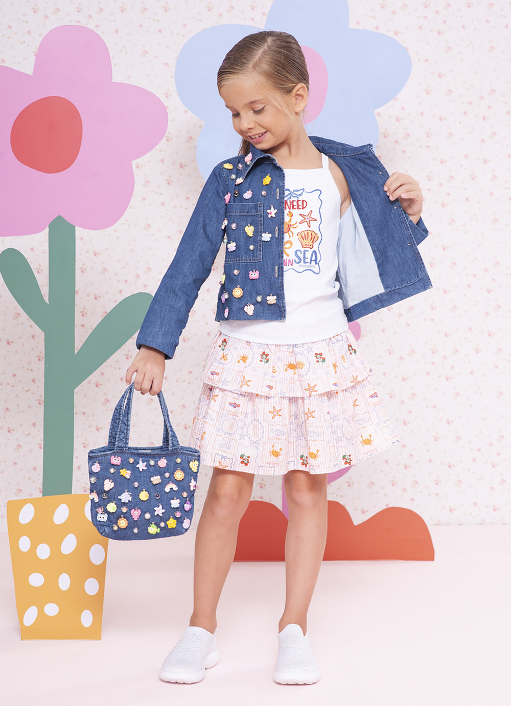 Jaqueta Jeans Fino Charms