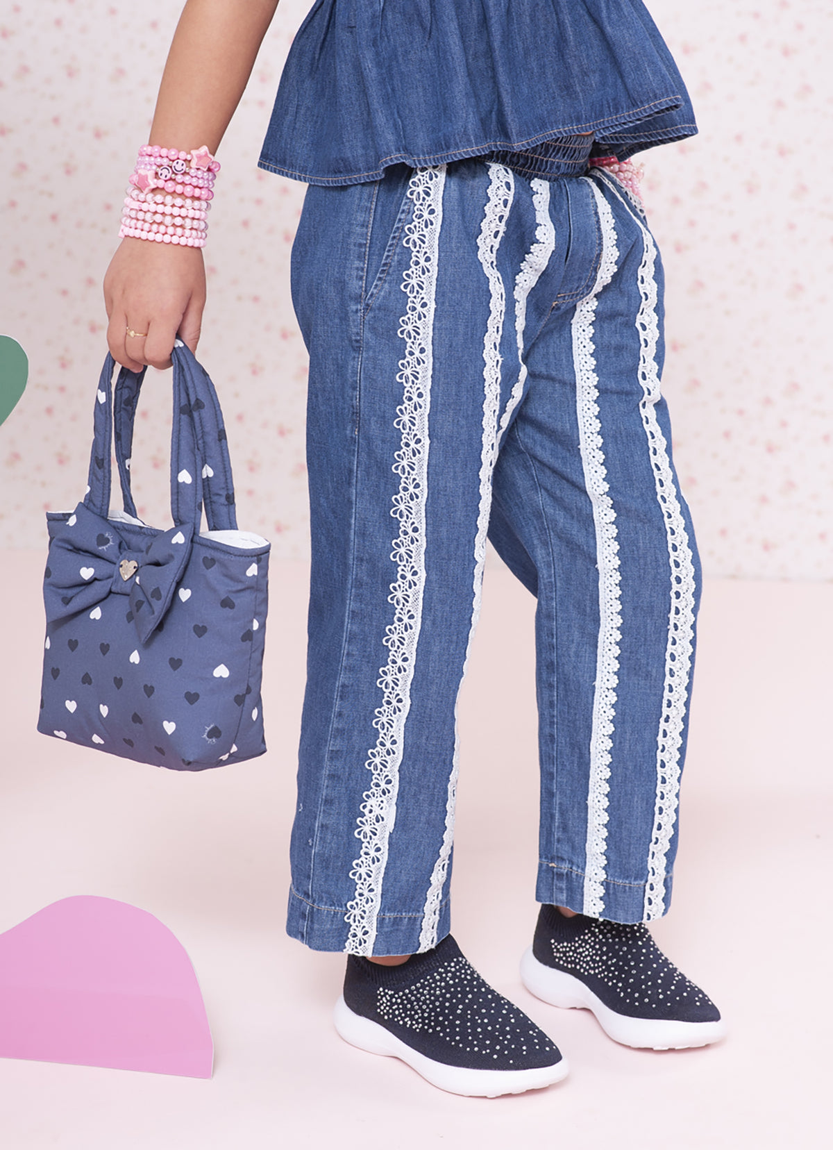 Calça Pantacourt Jeans Fino Rendinhas