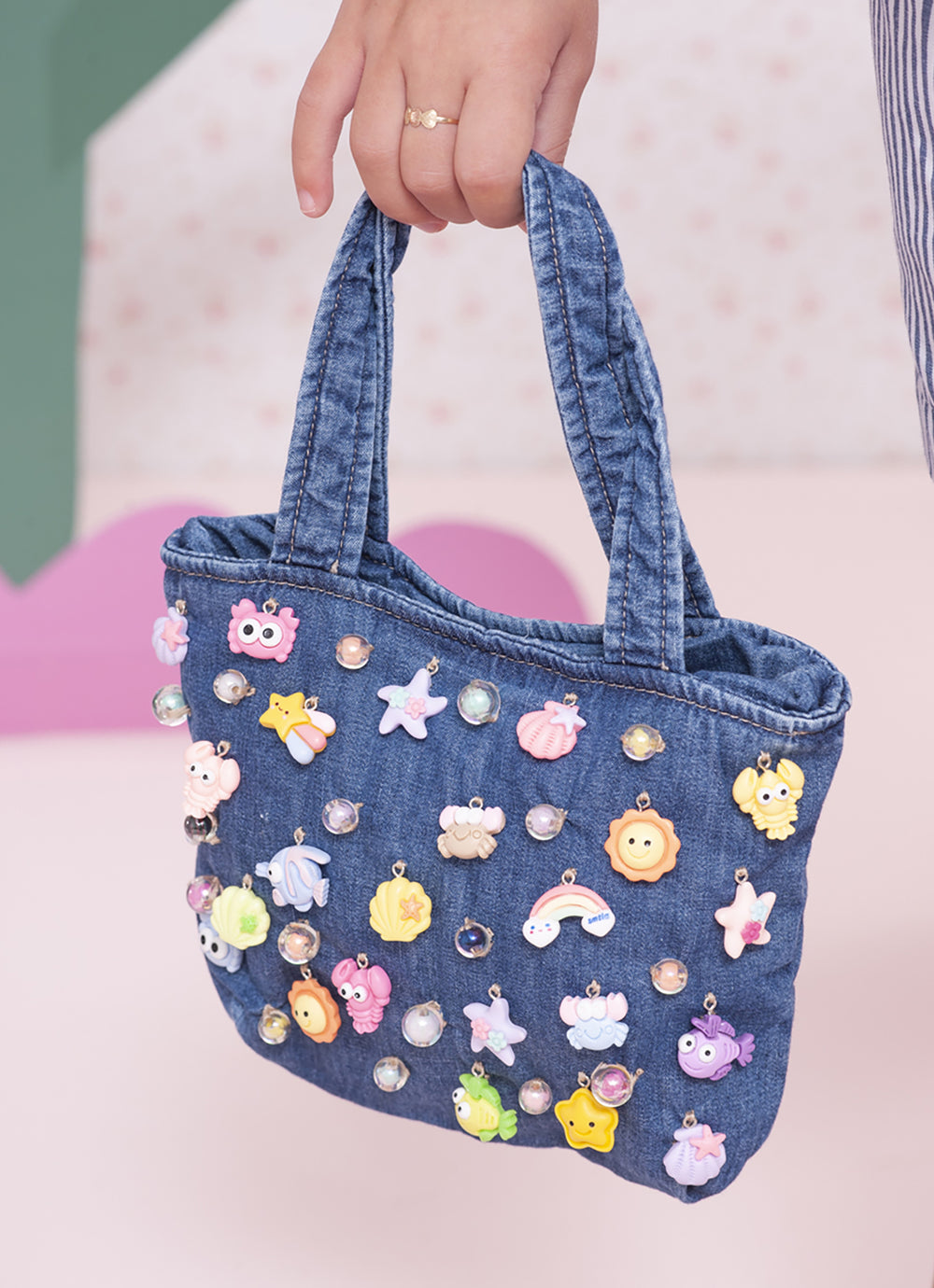 Bolsa Puffer Jeans Fino Charms