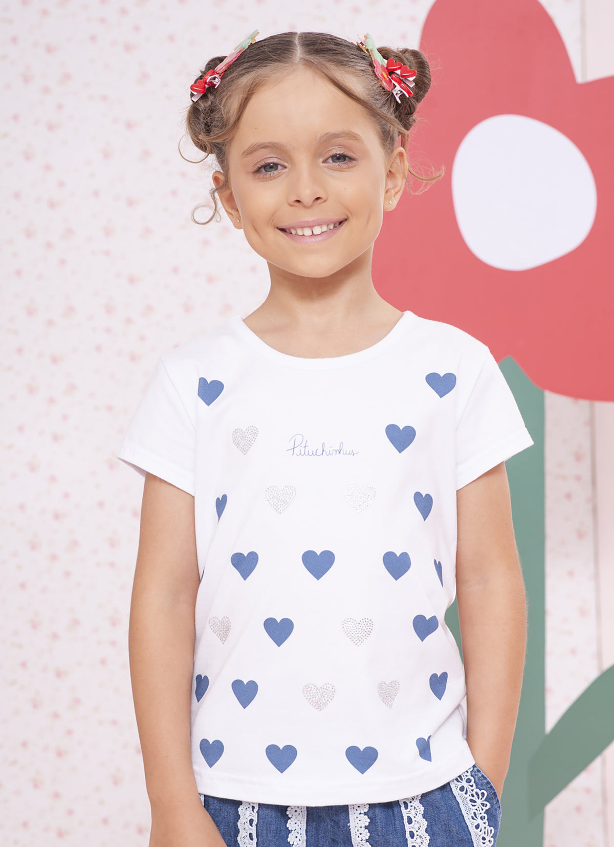 Blusa Cotton Corações Cristal