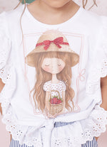 Blusa Cotton Boneca Broderi Mangas