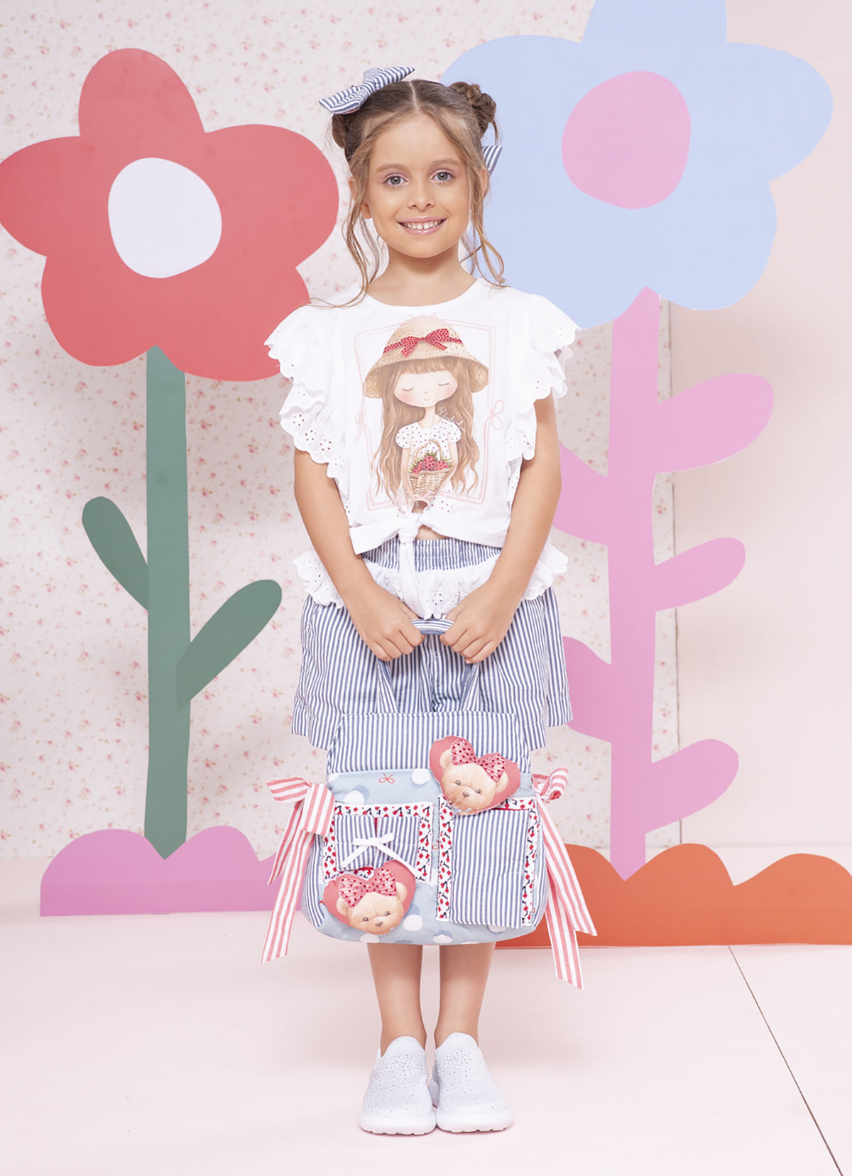 Blusa Cotton Boneca Broderi Mangas