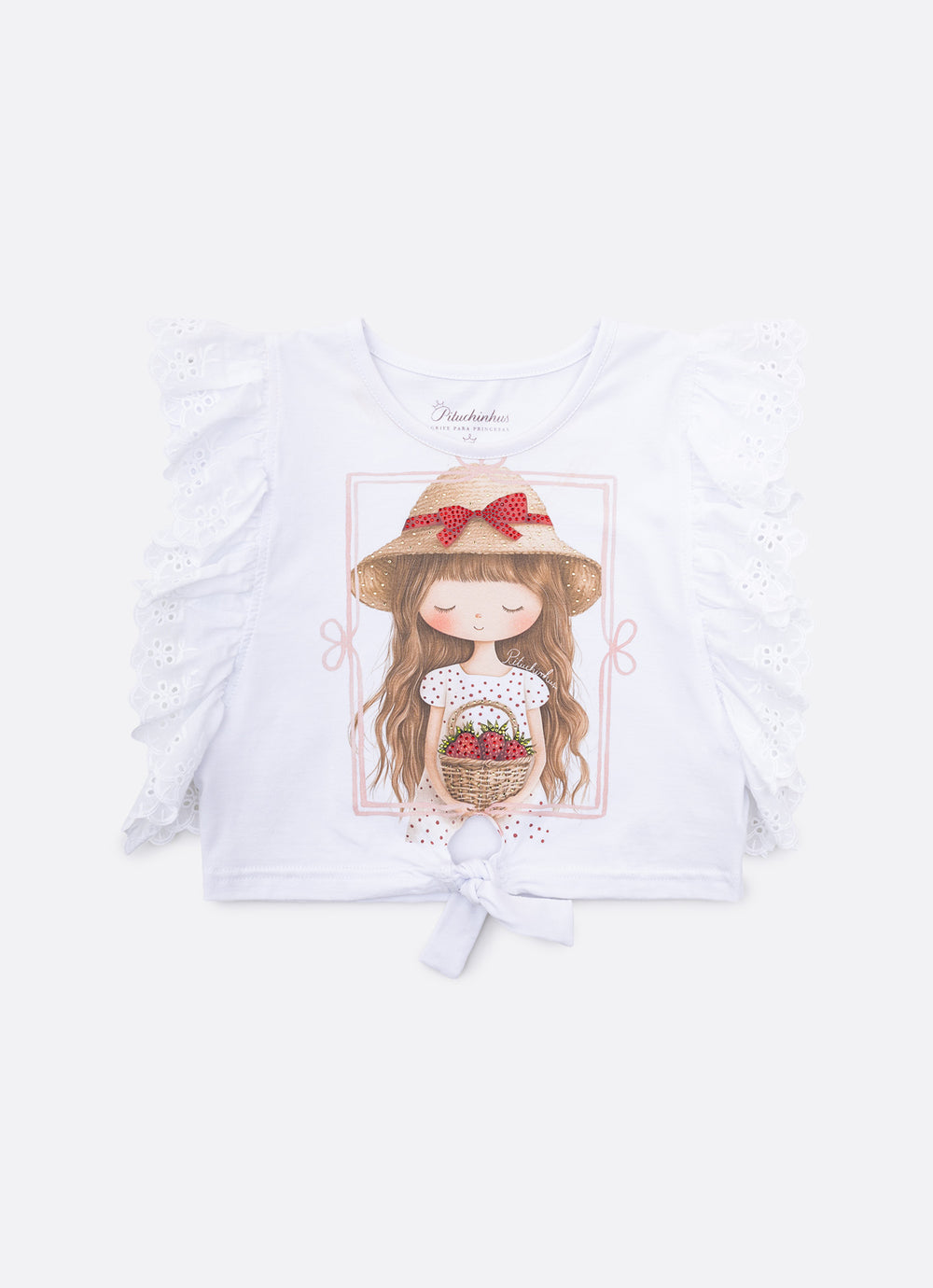 Blusa Cotton Boneca Broderi Mangas