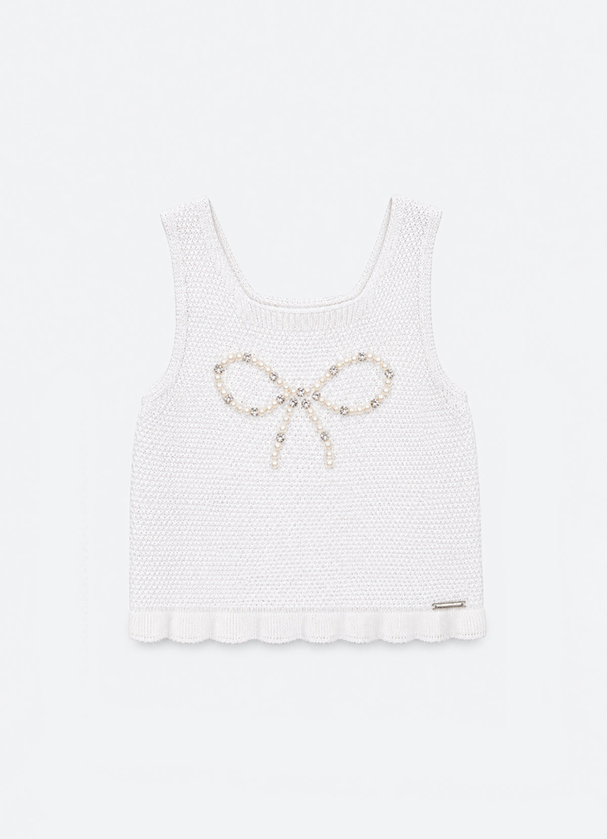 Regata Tricot Laço Bordado