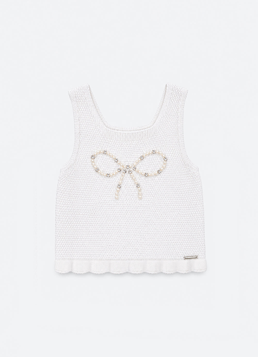Regata Tricot Laço Bordado