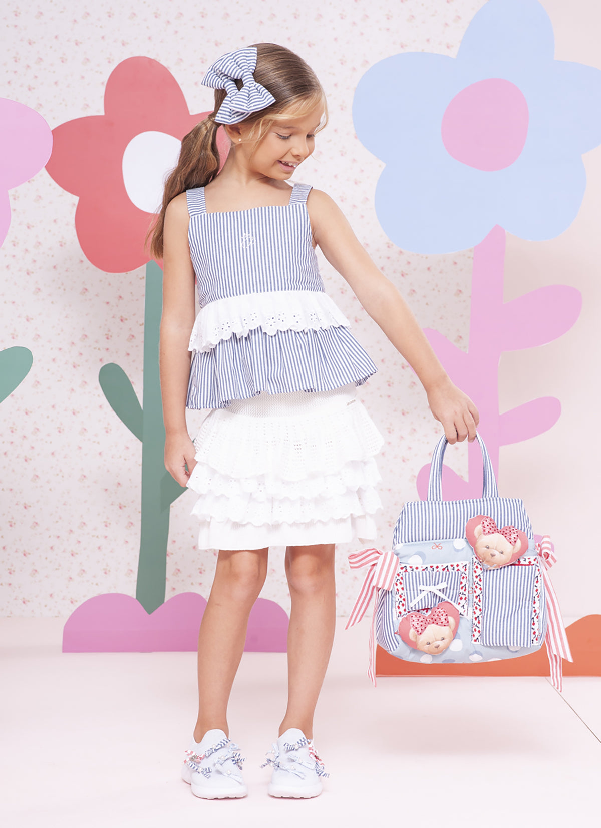 Saia Short Tricot Babados Broderi