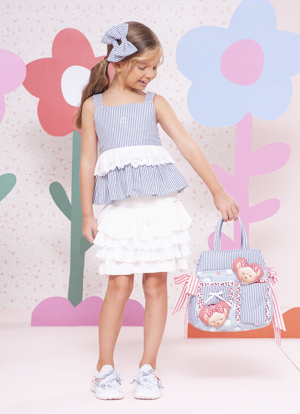 Saia Short Tricot Babados Broderi