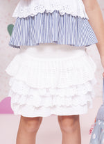 Saia Short Tricot Babados Broderi