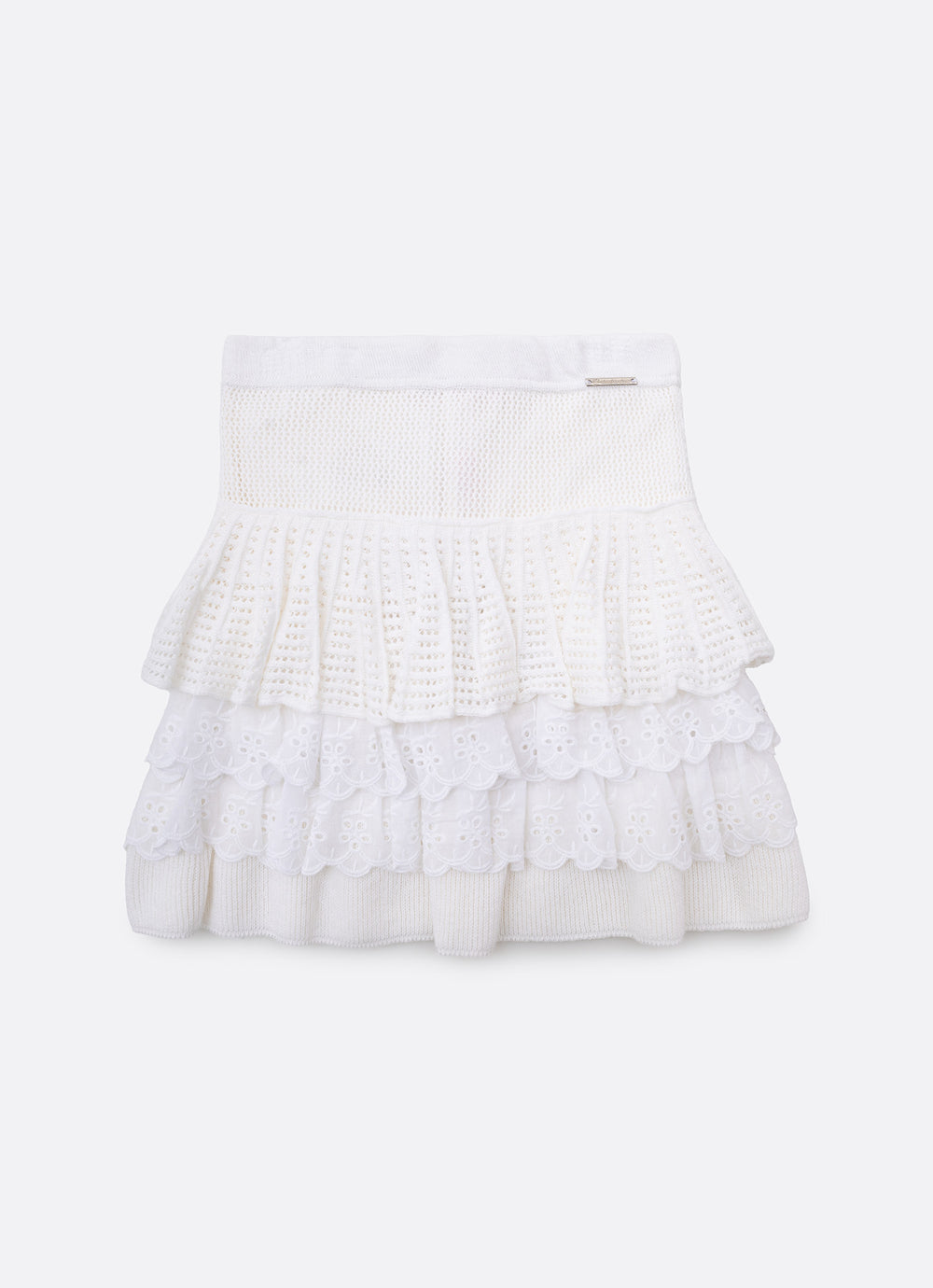Saia Short Tricot Babados Broderi
