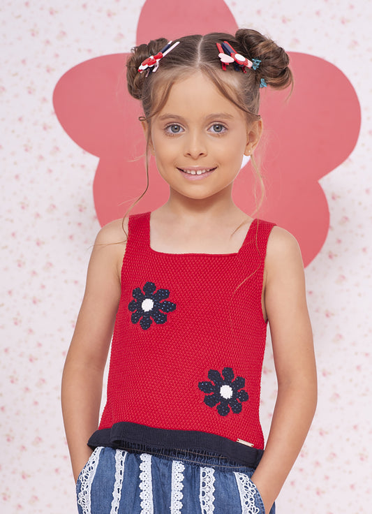 Regata Tricot Flores Cristal