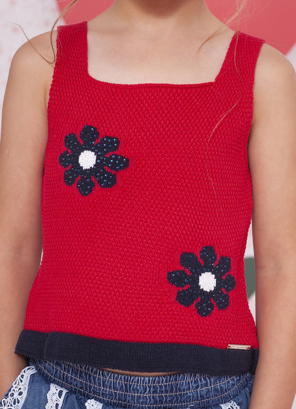Regata Tricot Flores Cristal