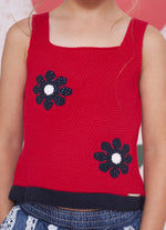 Regata Tricot Flores Cristal