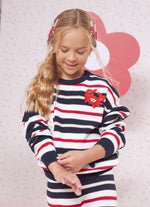 Blusa Tricot Listrada Crochê Bordados